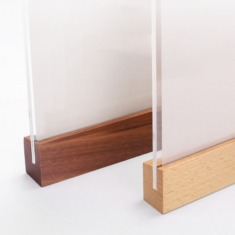 Transparent Acrylic Wooden Base Certificate Photo Frame Vertical Walnut - Photo Albums & Photo Frames by buy2fix | Online Shopping UK | buy2fix
