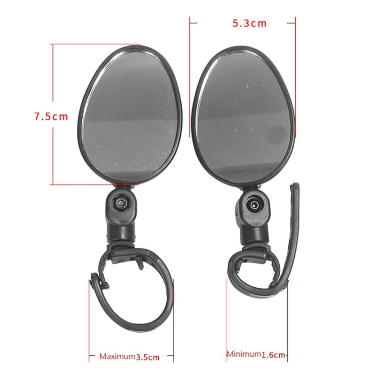 2 PCS For Xiaomi Scooter Rear View Mirror Bicycle Mirror(Oval) - Accessories & Parts by buy2fix | Online Shopping UK | buy2fix