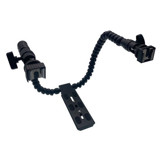 Flexible Dual Arm Hot Shoe Flash Bracket Mount Holder Bracket - Stand Bracket by buy2fix | Online Shopping UK | buy2fix