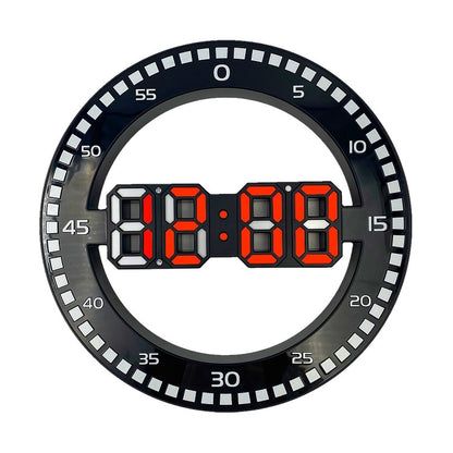 DS-3688L Living Room 3D Wall Clock Big Screen LED Electronic Clock, Colour: Black+Red - Wall Clock by buy2fix | Online Shopping UK | buy2fix