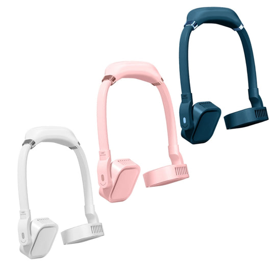 G2 Hanging Neck Leafless Fan Outdoor Student Sports Mini USB Silent Fan, Colour: 4000MAH Girl Powder by buy2fix