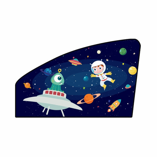 Automobile Sunshade Car Windows Sun Protection And Heat Insulation Magnetic Telescopic Side Curtains(Space Adventure Co-driver) by buy2fix