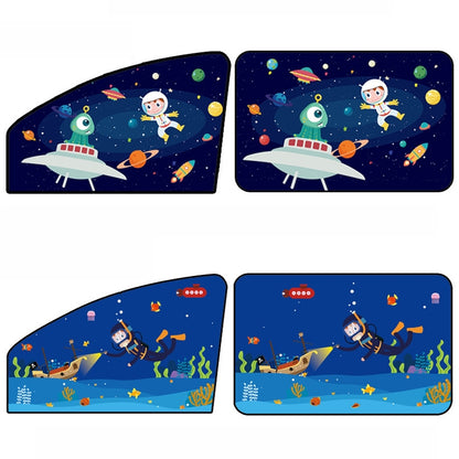 Automobile Sunshade Car Windows Sun Protection And Heat Insulation Magnetic Telescopic Side Curtains(Space Adventure Co-driver) by buy2fix