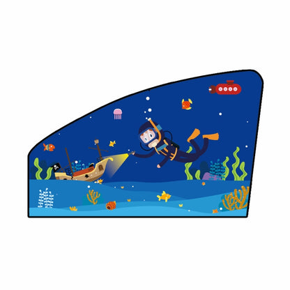 Automobile Sunshade Car Windows Sun Protection And Heat Insulation Magnetic Telescopic Side Curtains(Underwater Adventure Co-driver) by buy2fix