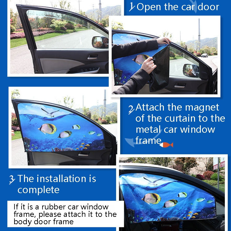 Automobile Sunshade Car Windows Sun Protection And Heat Insulation Magnetic Telescopic Side Curtains(Space Adventure Co-driver) by buy2fix