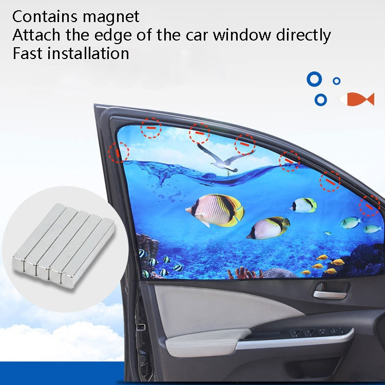 Automobile Sunshade Car Windows Sun Protection And Heat Insulation Magnetic Telescopic Side Curtains(Space Adventure Rear Square) by buy2fix