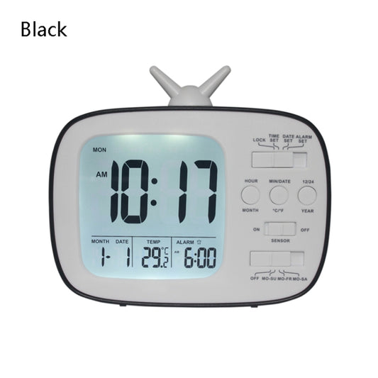 G179 Retro TV Alarm Clock Student Dormitory Bed Electronic Clock(Black English Version) - Novelty Clock by buy2fix | Online Shopping UK | buy2fix