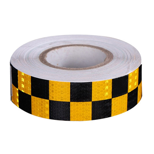 PVC Lattice Reflective Belt Generic Film Traffic Safety Facilities Anti-Collision Warning Stickers(Yellow Black) by buy2fix