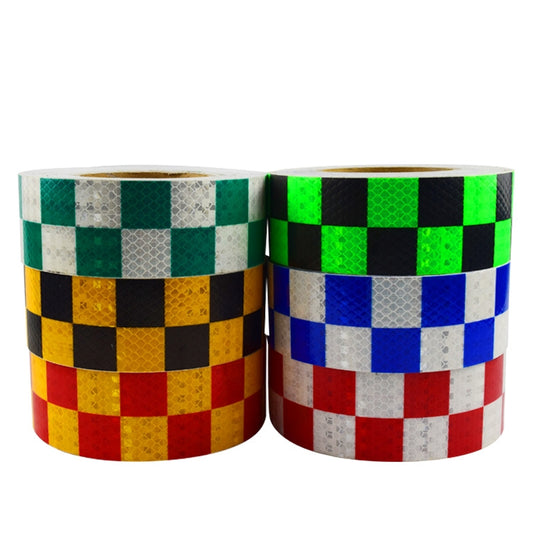 PVC Lattice Reflective Belt Generic Film Traffic Safety Facilities Anti-Collision Warning Stickers(Red Yellow) by buy2fix