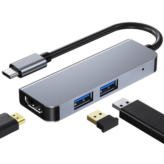 3 In 1 USB-C / Type-C To 4K HDMI + 2 USB 3.0 Ports Multifunctional HUB Docking Station by buy2fix