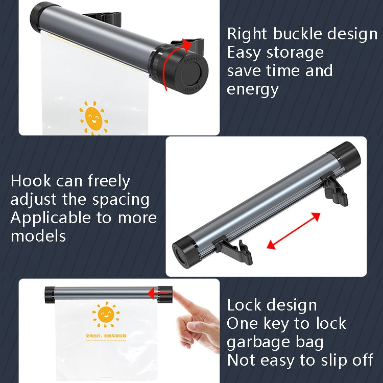 Car Storage Garbage Bag Bracket Car Mobile Phone Tablet Rear Pillow Holder(Titanium Gray) by buy2fix