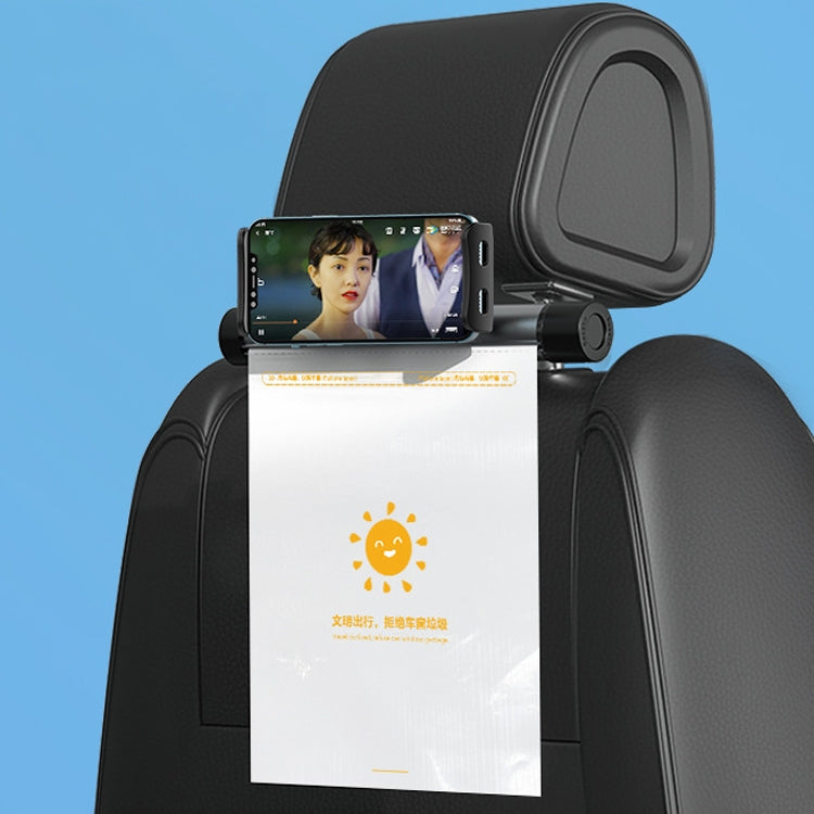 Car Storage Garbage Bag Bracket Car Mobile Phone Tablet Rear Pillow Holder(Titanium Gray) by buy2fix