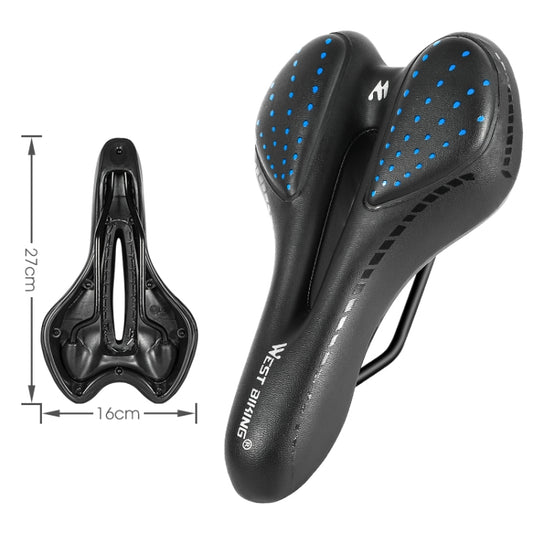 WEST BIKING YP0801086 Silicone Thickened Soft And Comfortable Bicycle Seat(Black Blue) - Bicycle Saddle by WEST BIKING | Online Shopping UK | buy2fix