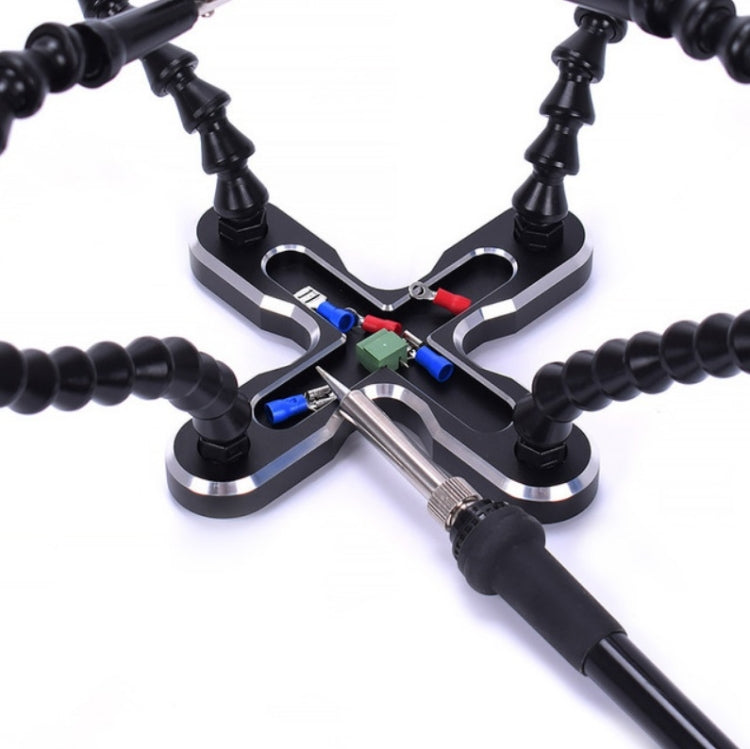 Aluminum Alloy 4-Claw Aircraft Model Universal Arm With Light & Welding Station(N-CSBKM-BL9 Blue) by buy2fix