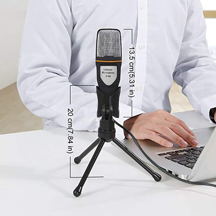 SF-666 Computer Voice Microphone With Adapter Cable Anchor Mobile Phone Video Wired Microphone With Bracketcket, Colour: Black - Microphone by buy2fix | Online Shopping UK | buy2fix