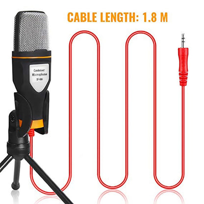 SF-666 Computer Voice Microphone With Adapter Cable Anchor Mobile Phone Video Wired Microphone With Bracketcket, Colour: Black - Microphone by buy2fix | Online Shopping UK | buy2fix
