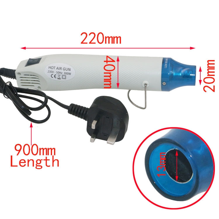 230V Soft Ceramic Hot Air Device Rubber Stamp Heat Shrinkable Film DIY Appliance, UK Plug(White) by buy2fix