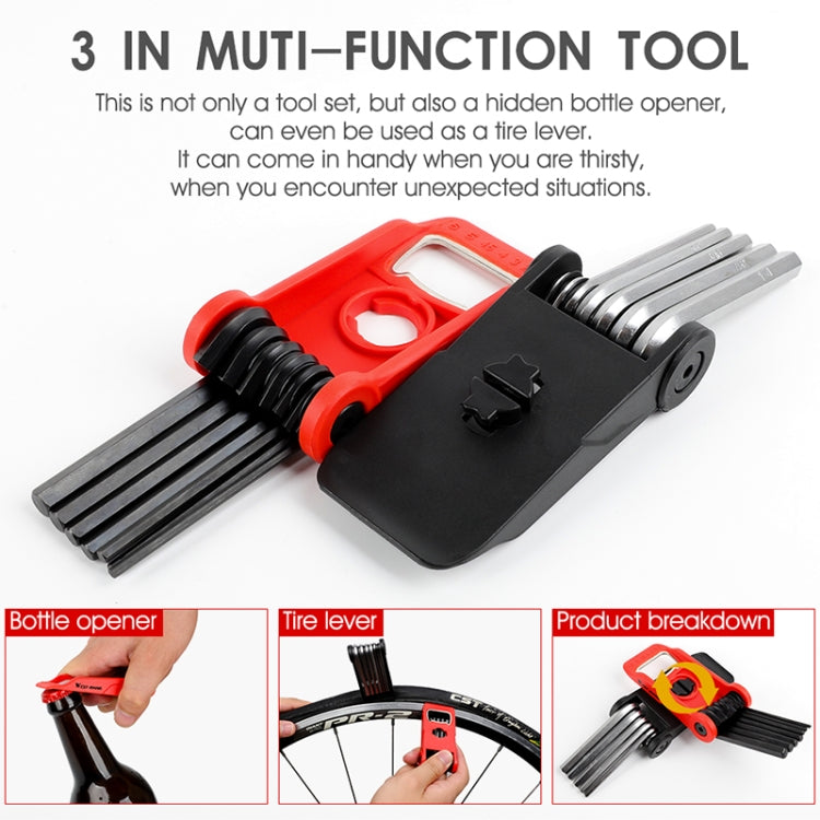 West Biking 16 In 1 Bicycle Repair Tool Multi-Function Wrench Hex Tool Riding Equipment(Black Yellow) - Maintenance tools by West Biking | Online Shopping UK | buy2fix