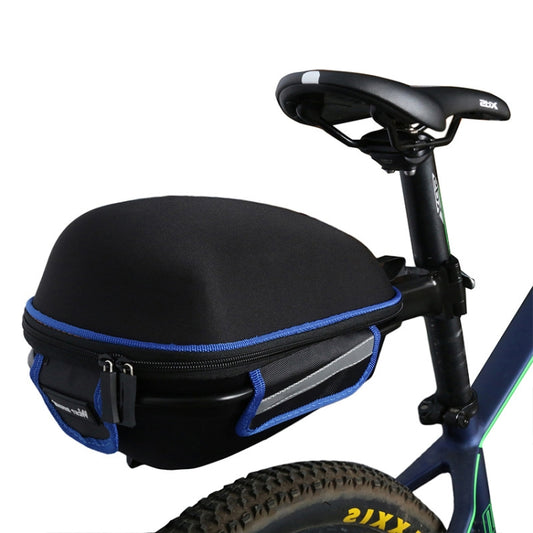 West Biking Bicycle Shelf Mountain Road Bike Big Capacity Bag Riding Shelf Hard Shell Tail Bag With Rain Cover(Blue) by West Biking