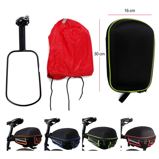 West Biking Bicycle Shelf Mountain Road Bike Big Capacity Bag Riding Shelf Hard Shell Tail Bag With Rain Cover(Blue) by West Biking