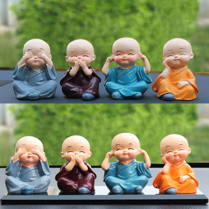 In Car Cute Four Little Monks Ornaments Car Interior Decorations Specification： Not Swing by buy2fix
