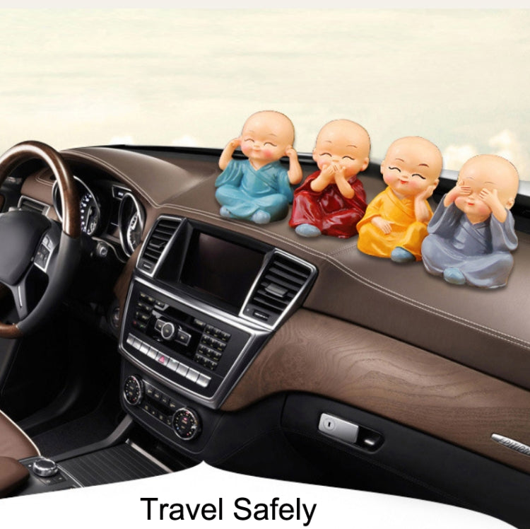 In Car Cute Four Little Monks Ornaments Car Interior Decorations Specification： Not Swing by buy2fix