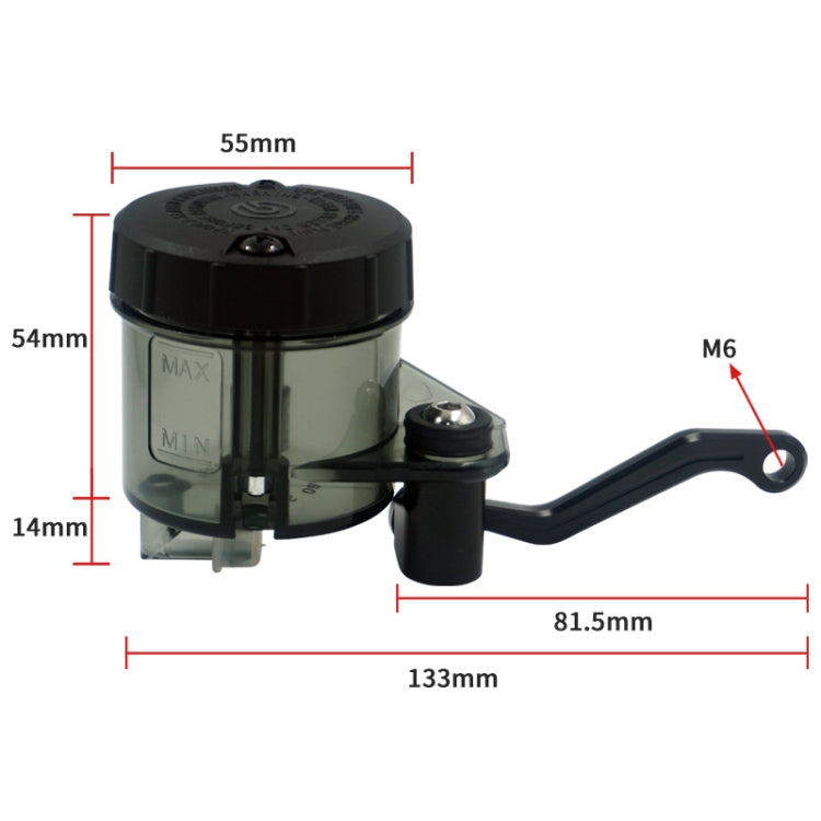 Motorcycle Modified Fittings Front Brake Oil Liquid Oil Cup Direct Pump Large Capacity Universal Oil Pot(Black) by buy2fix