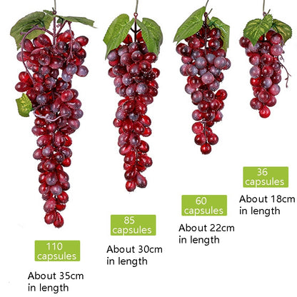 4 Bunches 36 Red Grapes Simulation Fruit Simulation Grapes PVC with Cream Grape Shoot Props - Food Props by buy2fix | Online Shopping UK | buy2fix