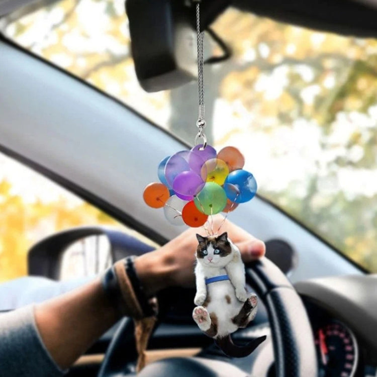 2 PCS Colorful Balloon Cat Car Pendant Car Rearview Mirror Pendant by buy2fix