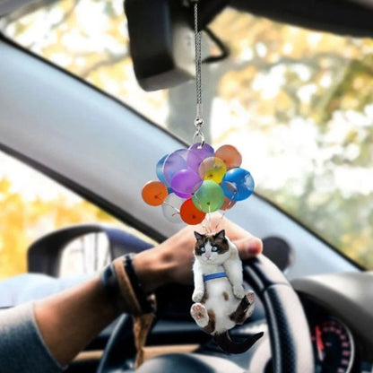 2 PCS Colorful Balloon Cat Car Pendant Car Rearview Mirror Pendant by buy2fix