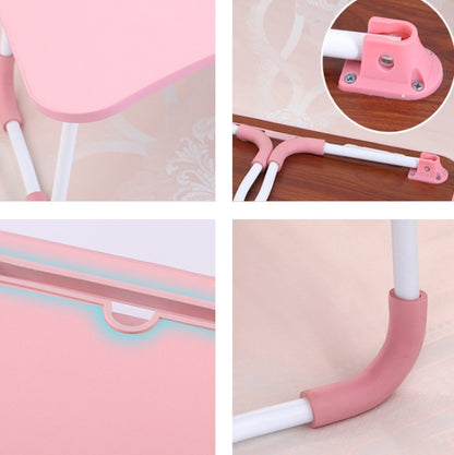 USB Folding Computer Desk With Fan & Lamp, Size: 60x40x28cm(Teenage Pink) - Laptop Stand by buy2fix | Online Shopping UK | buy2fix