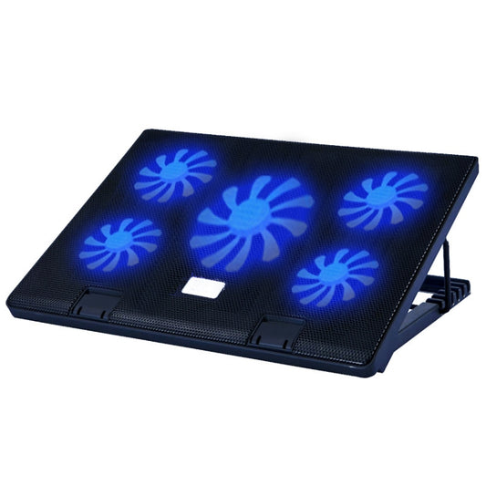 NUOXI S500 Double Switch Control Laptop Radiator Five-Fan Multi-Angle Adjustment Computer Base without Speed Regulation(Black) - Cooling Pads by NUOXI | Online Shopping UK | buy2fix