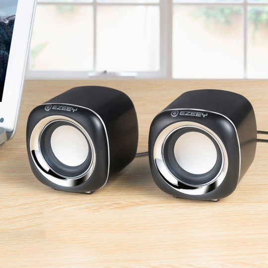 YEEZE A1 Multimedia USB2.0 Desktop Speaker Mini Computer Notebook Speaker(Electroplated Black)