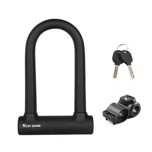 West Biking Bike Lock Motorcycle Wire Lock Anti-Hydraulic Pressure Cut Anti-Theft Lock, Specification: U-shaped Lock by WEST BIKING