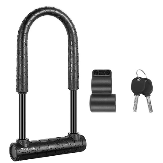 WEST BIKING Bicycle Lock Motorcycle Electric Car Anti-Theft Lock, Specification: Long U-shaped Lock by WEST BIKING