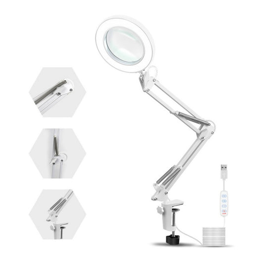 USB Desktop LED Ring Light Welding Auxiliary Magnifying Glass Lighting Desk Lamp - Microscope Magnifier Series by buy2fix | Online Shopping UK | buy2fix