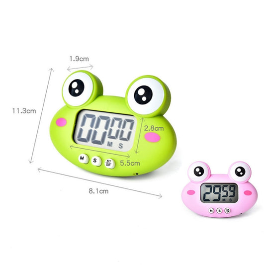 Kitchen Baking Cartoon Animal Electronic Timer Alarm Clock Student Learning Timer(Green Frog) - Digital Countdown by buy2fix | Online Shopping UK | buy2fix