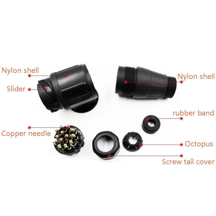 VP1130E 13 Core Nail Trailer Plug Socket - Bluetooth Adapters by buy2fix | Online Shopping UK | buy2fix