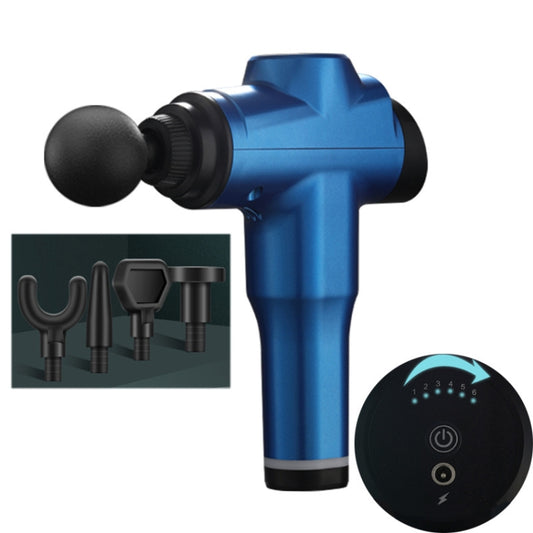 Muscles Relax Massager Portable Fitness Equipment Fascia Gun, Specification: 6206 6 Gears Blue(UK Plug) - Massage gun & Accessories by buy2fix | Online Shopping UK | buy2fix