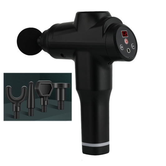 Muscles Relax Massager Portable Fitness Equipment Fascia Gun, Specification: 6212 12 Gears Black(UK Plug) - Massage gun & Accessories by buy2fix | Online Shopping UK | buy2fix