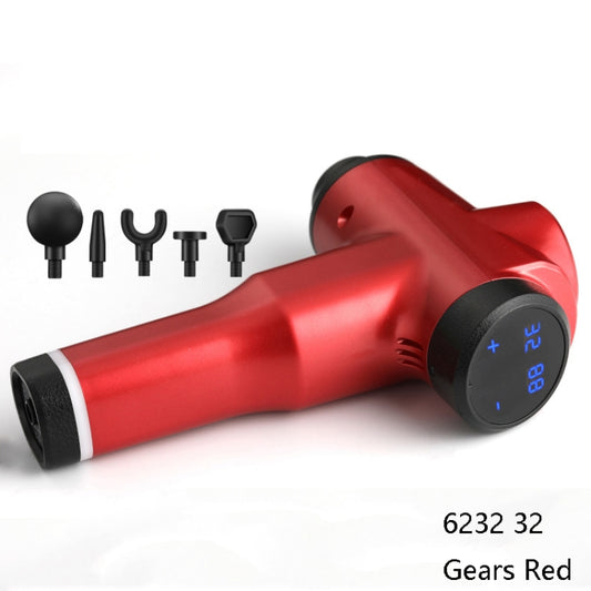Muscles Relax Massager Portable Fitness Equipment Fascia Gun, Specification: 6232 32 Gears Red(UK Plug) - Massage gun & Accessories by buy2fix | Online Shopping UK | buy2fix