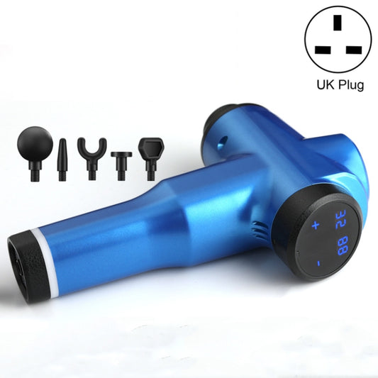 Muscles Relax Massager Portable Fitness Equipment Fascia Gun, Specification: 6232 32 Gears Blue(UK Plug) - Massage gun & Accessories by buy2fix | Online Shopping UK | buy2fix