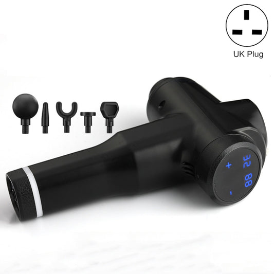 Muscles Relax Massager Portable Fitness Equipment Fascia Gun, Specification: 6232 32 Gears Black(UK Plug) - Massage gun & Accessories by buy2fix | Online Shopping UK | buy2fix
