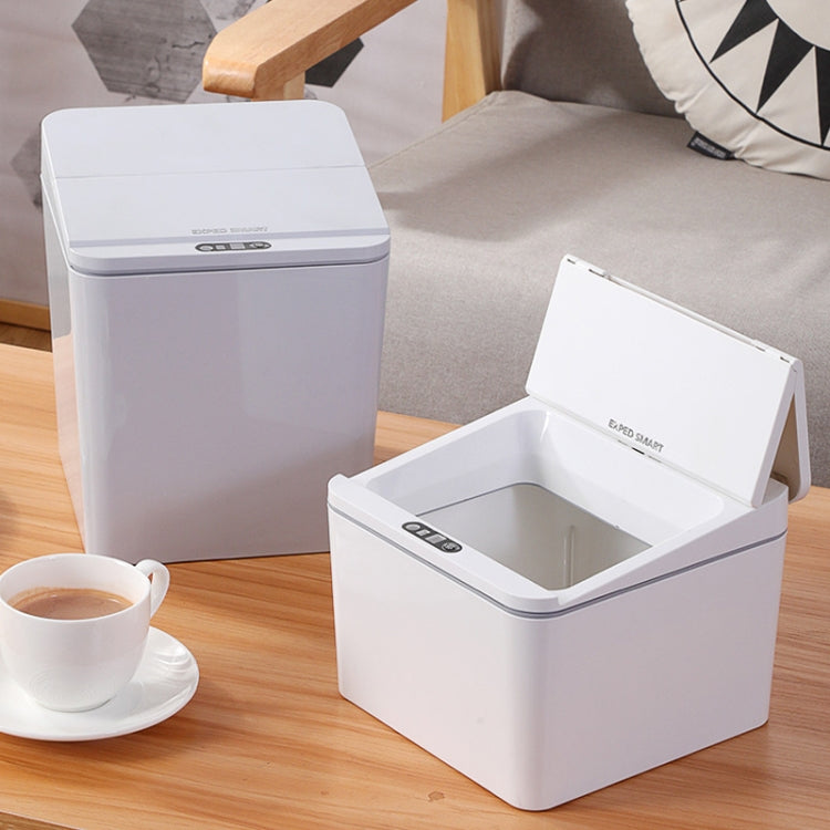 EXPED SMART Desktop Smart Induction Electric Storage Box Car Trash Can, Colour: 6L Battery Version (White) - Storage Boxes by buy2fix | Online Shopping UK | buy2fix