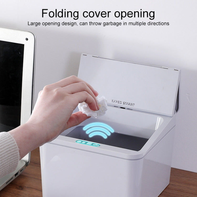 EXPED SMART Desktop Smart Induction Electric Storage Box Car Trash Can, Colour: 6L Charge Version (White) - Storage Boxes by buy2fix | Online Shopping UK | buy2fix