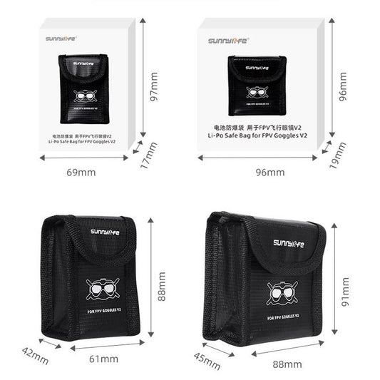 For DJI FPV Glasses Battery Sunnylife FV-DC261 Battery Explosion-proof Bag - Case & Bags by buy2fix | Online Shopping UK | buy2fix