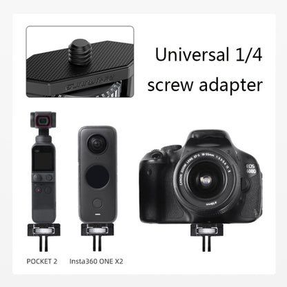 Sunnylife 1/4 inch Metal Adjustable Adapter For DJI Pocket 2 / FIMI PALM 2 / Insta360 One X-2(Dark Grey) - Quick Release Plate by Sunnylife | Online Shopping UK | buy2fix