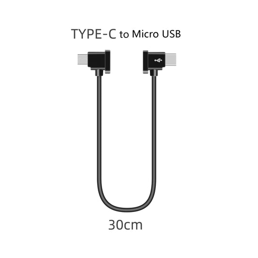 Sunnylife TY-X9304 Suitable For DJI Mavic Air 2S / DJI FPV Flight Glasses V2 / Mavic Mini2 / Osmo Pocket 2 Mobile Phone Tablet Cable 30cm Type-C to Micro USB Cable - Other Accessories by buy2fix | Online Shopping UK | buy2fix