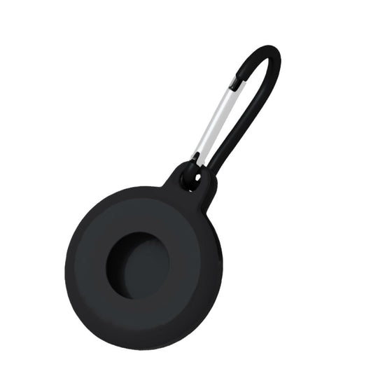 4pcs Round Shape Shockproof Anti-scratch Silicone Protective Case with Carabiner for AirTag 2nd Gen / AirTag 1st Gen(Black)