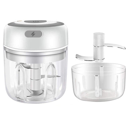 ZM-14 Household Mini Wireless Electric Garlic Masher, Colour: White High Cup 250ml + Small Cup 100ml - Stirrer & Squeezer by buy2fix | Online Shopping UK | buy2fix